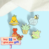 Cherry Blossoms Alien Enamel Pins Set - Math Science Brooch Lapel Badges