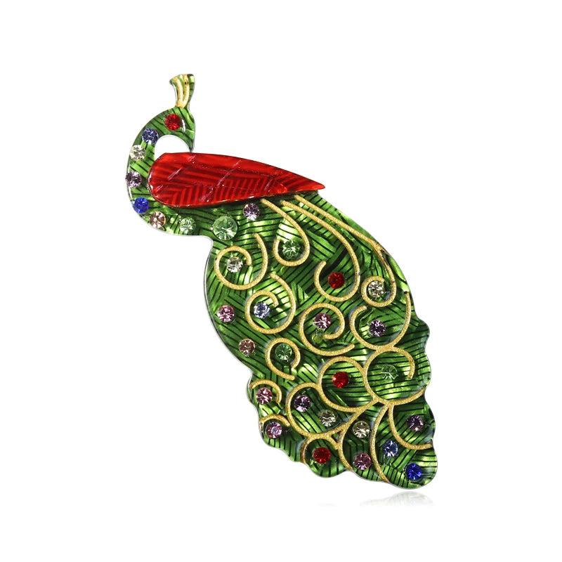 Peacock Rhinestone Brooch Pin for Women Kids Party Accessory