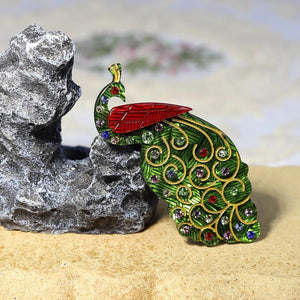 Peacock Rhinestone Brooch Pin for Women Kids Party Accessory