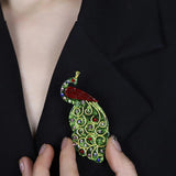 Peacock Rhinestone Brooch Pin for Women Kids Party Accessory