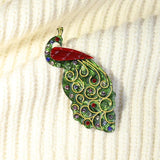 Peacock Rhinestone Brooch Pin for Women Kids Party Accessory