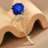 Tulip Rose Brooch for Women Zircon Corsage Pin Dress Jewelry