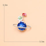 Beaut&Berry Enamel Astronaut Brooches Space Travel Cosmonaut Figure Brooch