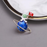Beaut&Berry Enamel Astronaut Brooches Space Travel Cosmonaut Figure Brooch