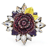 Rhinestone Rose Flower Brooch Pins 2-color Beauty Flower Party Office Brooch