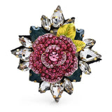 Rhinestone Rose Flower Brooch Pins 2-color Beauty Flower Party Office Brooch