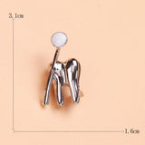 Beaut&Berry Tooth Mirror Enamel Brooch Jewelry Women Men Collar Lapel Bag Pins
