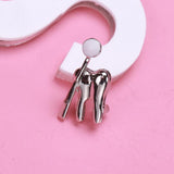 Beaut&Berry Tooth Mirror Enamel Brooch Jewelry Women Men Collar Lapel Bag Pins