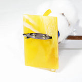 Acrylic Rectangle Brooch Pins Women's Hijab Lapel Pin