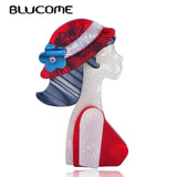 Red Hat Girl Shape Brooch Acrylic Jewelry For Women