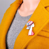 Red Hat Girl Shape Brooch Acrylic Jewelry For Women