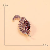 Beaut&Berry Rhinestone Leaf Brooch 5 Colors Office Party Wedding Access.
