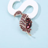 Beaut&Berry Rhinestone Leaf Brooch 5 Colors Office Party Wedding Access.