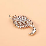 Beaut&Berry Rhinestone Leaf Brooch 5 Colors Office Party Wedding Access.