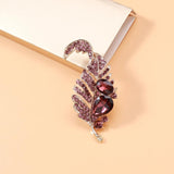 Beaut&Berry Rhinestone Leaf Brooch 5 Colors Office Party Wedding Access.