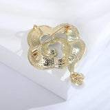 Beaut&Berry Rhinestone Pearl Camellia Ladies Brooch Gift Pin Ornament