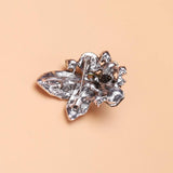 Green Brown Rhinestone Flower Brooch Pins for Women
