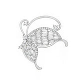 High Quality CZ Crystal Butterfly Brooch Pin