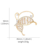 High Quality CZ Crystal Butterfly Brooch Pin