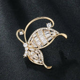 High Quality CZ Crystal Butterfly Brooch Pin