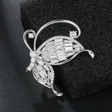 High Quality CZ Crystal Butterfly Brooch Pin