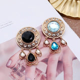 Vintage Resin Rhinestone Brooch Pendant Charm for Women