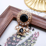 Vintage Resin Rhinestone Brooch Pendant Charm for Women