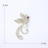 Beaut&Berry Rhinestone Phoenix Brooch Ladies Silver 2 Office Gift Wedding