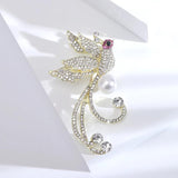 Beaut&Berry Rhinestone Phoenix Brooch Ladies Silver 2 Office Gift Wedding