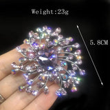 Stylish Antique Brooch: Colored Rhinestone Large Flower