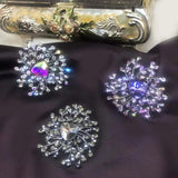 Stylish Antique Brooch: Colored Rhinestone Large Flower