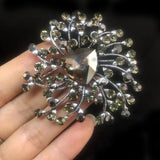 Stylish Antique Brooch: Colored Rhinestone Large Flower