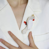 Vivid Bird Brooches Acrylic Winter Pin Jewelry