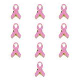 10 Pink Ribbon Brooch Pins Hope Ribbon Lapel Pin Awareness Jewelry Women Girl