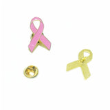 10 Pink Ribbon Brooch Pins Hope Ribbon Lapel Pin Awareness Jewelry Women Girl
