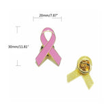 10 Pink Ribbon Brooch Pins Hope Ribbon Lapel Pin Awareness Jewelry Women Girl