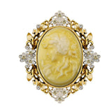 Retro Style Yellow Head Beauty Brooch
