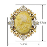 Retro Style Yellow Head Beauty Brooch