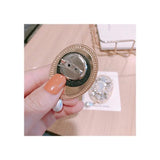 Vintage Pearl Crystal Flower Brooches For Women Lady Pendant Badges