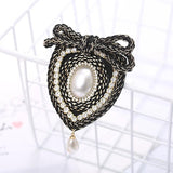 Pearl Tassel Bow Weave Brooch Vintage Pin