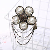 Pearl Tassel Bow Weave Brooch Vintage Pin