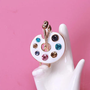 Enamel Drawing Plate Drip Oil Brooch Office Party Gift