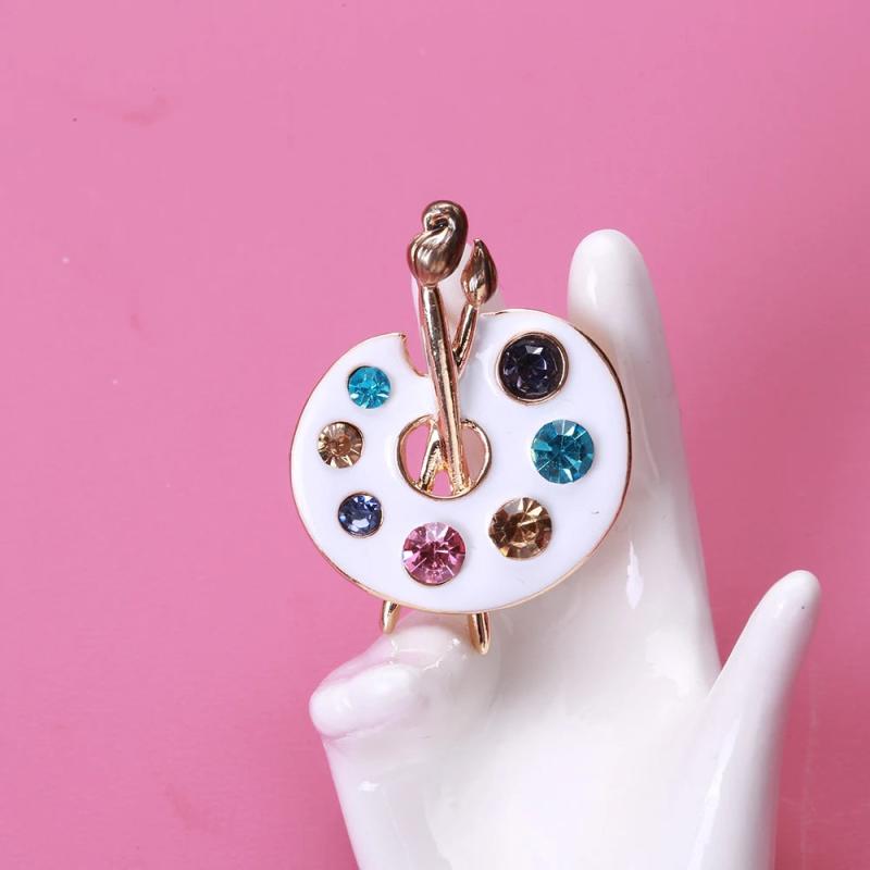 Enamel Drawing Plate Drip Oil Brooch Office Party Gift