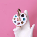Enamel Drawing Plate Drip Oil Brooch Office Party Gift