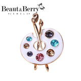Enamel Drawing Plate Drip Oil Brooch Office Party Gift