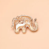Beaut&Berry Enamel Elephant Brooches Vintage Rhinestone Animal Brooch Pins Metal