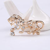 Rhinestone Cutout Tiger Brooch For Men Women Casual Party Pin