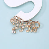 Rhinestone Cutout Tiger Brooch For Men Women Casual Party Pin