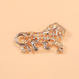 Rhinestone Cutout Tiger Brooch For Men Women Casual Party Pin