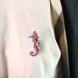 Acrylic Seahorse Brooches Pins For Women Kids Animal Brooch Accessory